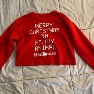 Medium red long sleeve crop top sweater
